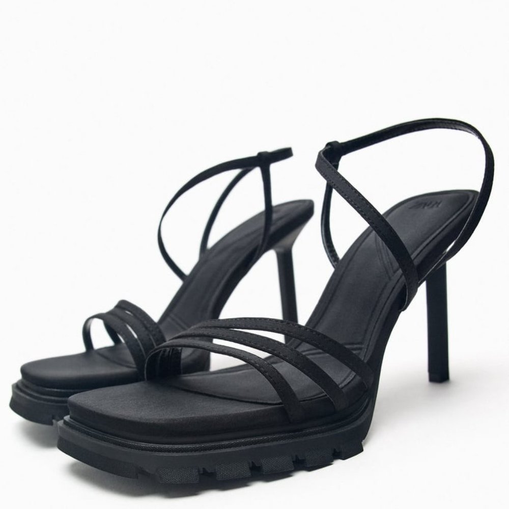 ZARA LUG SOLE HEELED SANDALS